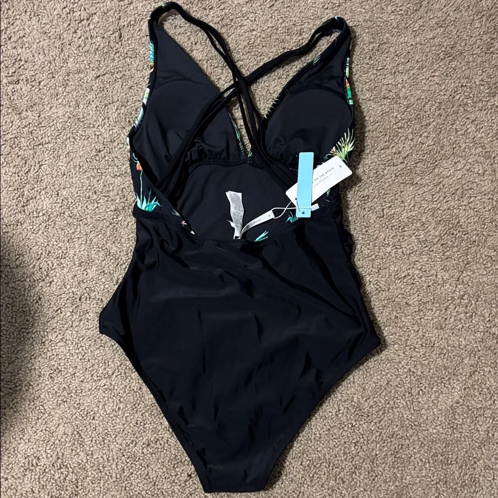 Cupshe Black Palm Tree One-Piece, NWT - Picture 5 of 5